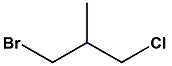 Chemical diagram for 1-Bromo-3-chloro-2-methylpropane Cas # 6974-77-2